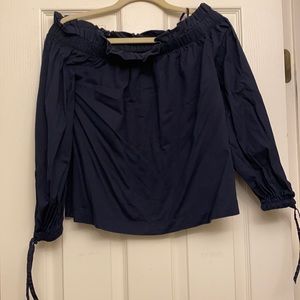 BANANA REPUBLIC Off the Shoulder Navy Top